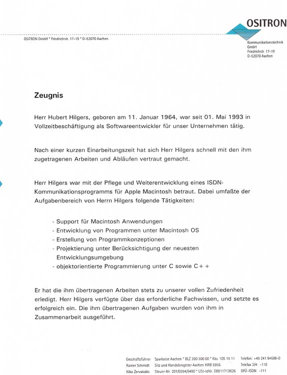 OSITRON Zeugnis Seite 1